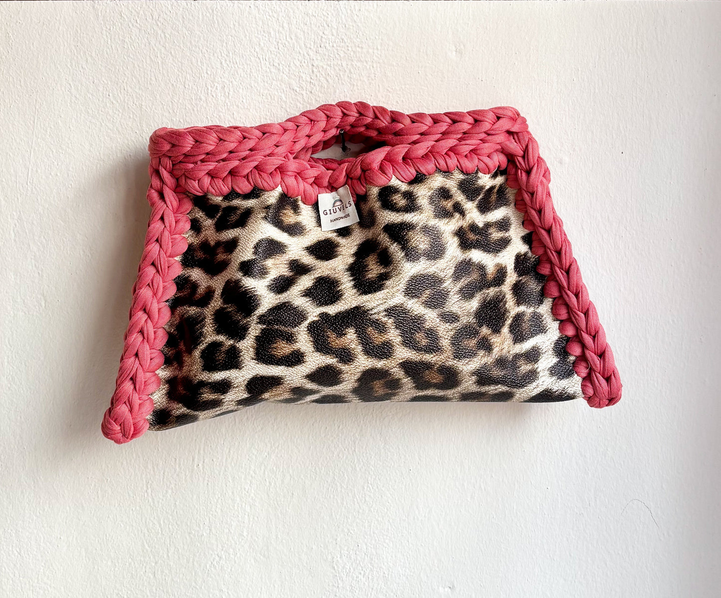 πποΈ GIUncinetto POCHETTE MEDIA LEOPARDO con contorno Rosa