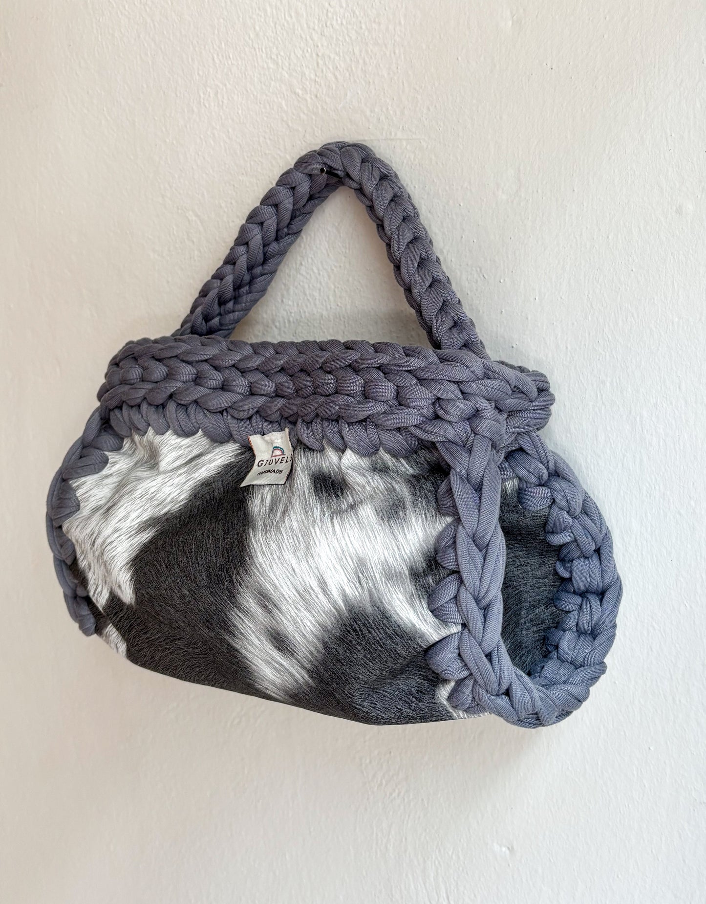 🐄🩶 GIUncinetto OVAL SMALL MUCCATO con contorno Grigio
