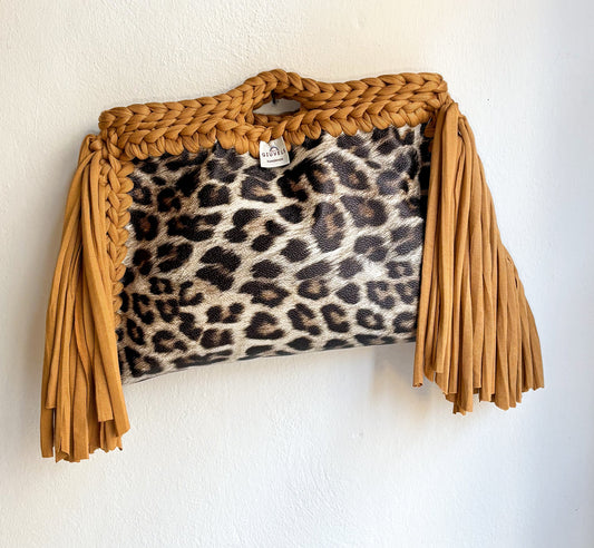 🐆🍪 GIUncinetto POCHETTE BIG LEOPARDO con contorno Cookies CON FRANGE