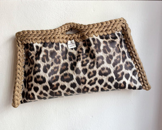 🐆🤎 GIUncinetto MAXI POCHETTE LEOPARDO con contorno Beige Tortora