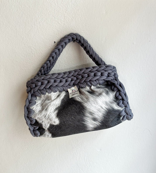 🐄🩶 GIUncinetto OVAL SMALL MUCCATO con contorno Grigio
