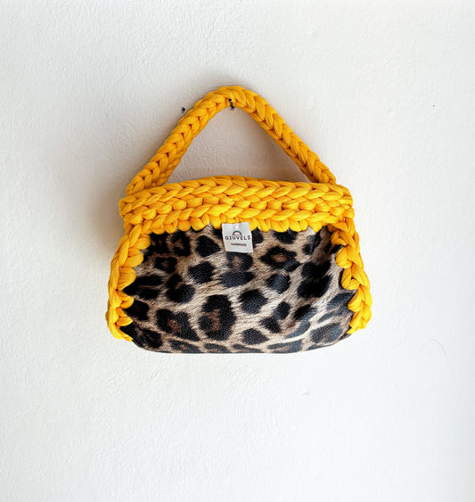 🐆💛 GIUncinetto OVAL SMALL LEOPARDO con contorno Giallo