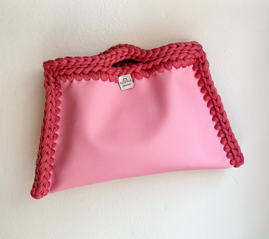 👅🫧 GIUncinetto POCHETTE BIG PINK BABOL con contorno Rosa