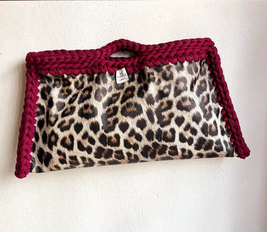 🐆♥️ GIUncinetto MAXI POCHETTE LEOPARDO con contorno Rouge